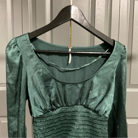 Free People Santiago Top Size XS Emerald Green - Picture 8 of 12